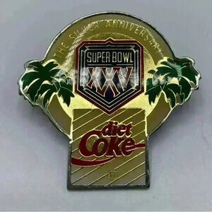 NFL Super Bowl XXV Diet Coke The Silver Anniversary Lapel Pin